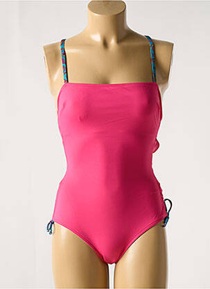 Maillot de bain 1 pièce effet matière satinée rose BIKINI BAR femme