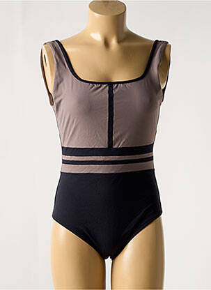 Maillot de bain 1 pièce stretch marron IODUS femme