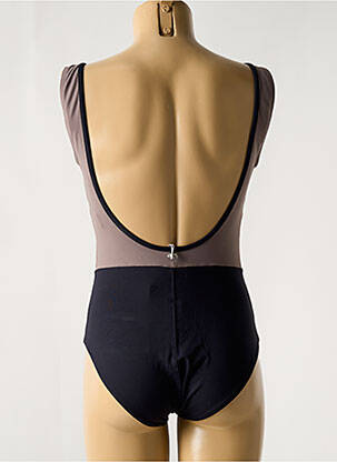 Maillot de bain 1 pièce stretch marron IODUS femme