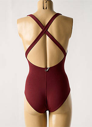 Maillot de bain 1 pièce effet matière satinée rouge IODUS femme