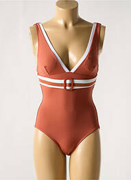 Maillot de bain 1 pièce stretch haut soutien-gorge avec mousse de rembourrage amovible orange IODUS femme