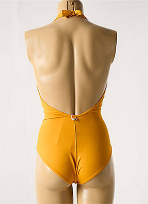 Maillot de bain 1 pièce stretch haut triangles orange IODUS femme