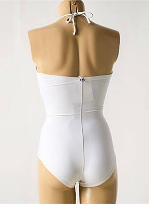 Maillot de bain 1 pièce bretelles élastiquées amovibles haut bandeau blanc IODUS femme