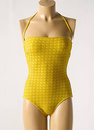 Maillot de bain 1 pièce bretelles élastiquées amovibles haut bandeau vert IODUS femme