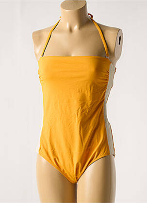 Maillot de bain 1 pièce bretelles élastiquées amovibles haut bandeau orange IODUS femme