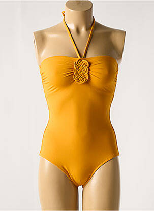 Maillot de bain 1 pièce haut bandeau haut bandeau jaune IODUS femme