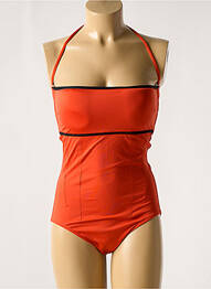 Maillot de bain 1 pièce bretelles élastiquées amovibles haut soutien-gorge avec mousse de rembourrage amovible orange IODUS femme