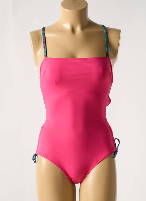 Maillot de bain 1 pièce effet matière satinée rose BIKINI BAR femme