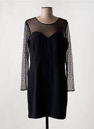 Robe courte manches longues manches longues noir CHARLISE femme