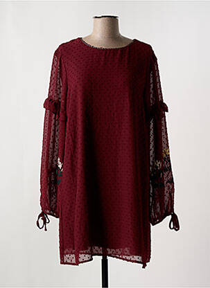 Robe courte manches longues manches longues rouge CHERRY PARIS femme