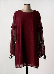 Robe courte manches longues manches longues rouge CHERRY PARIS femme