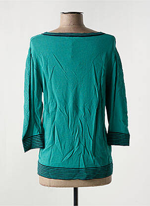 Pull coupe cintrée manches 3/4 bleu YUKA femme