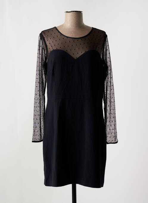 Robe courte manches longues manches longues noir CHARLISE femme