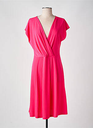 Robe mi-longue manches courtes manches courtes rose ELEONORA AMADEI femme