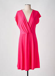Robe mi-longue manches courtes manches courtes rose ELEONORA AMADEI femme