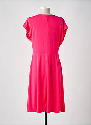 Robe mi-longue manches courtes manches courtes rose ELEONORA AMADEI femme