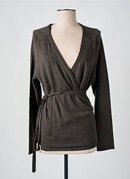 Gilet cache-cœur coupe cintrée marron LE PETIT BAIGNEUR femme