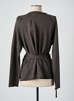 Gilet cache-cœur maille fine marron LE PETIT BAIGNEUR femme