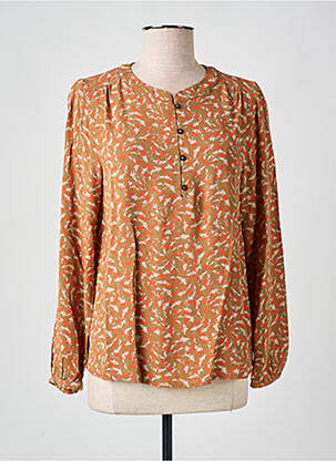 Blouse imprimé fantaisie manches longues orange WHITE STUFF femme