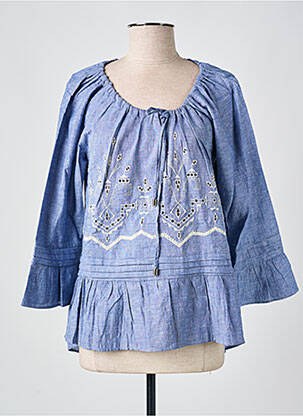 Blouse col rond manches 3/4 bleu ALAN RED femme