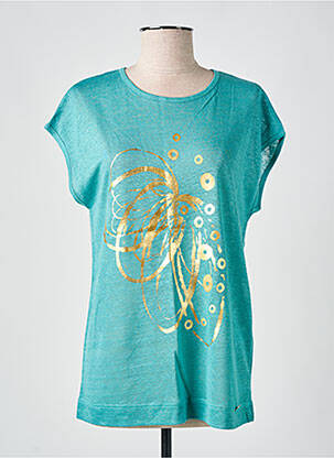 T-shirt sérigraphie floquée manches courtes bleu ALAN RED femme