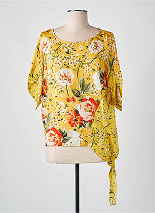 Blouse tissage popeline manches 3/4 jaune ELEONORA AMADEI femme