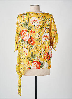 Blouse tissage popeline manches 3/4 jaune ELEONORA AMADEI femme