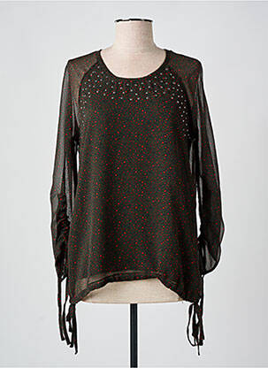 Blouse légère et transparente manches longues vert EVA KAYAN femme