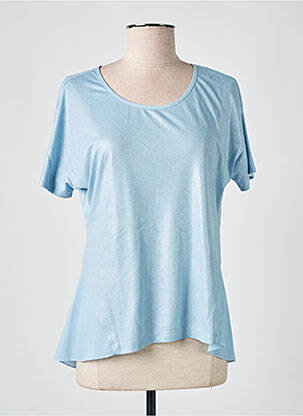 T-shirt coupe cintrée manches courtes bleu EVA KAYAN femme