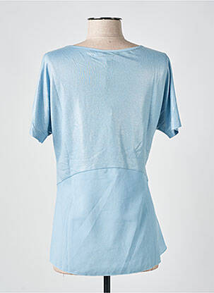 T-shirt coupe cintrée manches courtes bleu EVA KAYAN femme