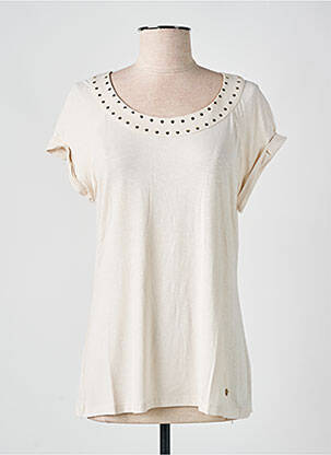 T-shirt stretch manches courtes beige VOODOO femme