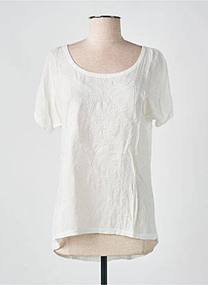 Blouse tissage popeline manches courtes blanc VOODOO femme
