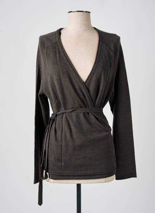 Gilet cache-cœur coupe cintrée marron LE PETIT BAIGNEUR femme
