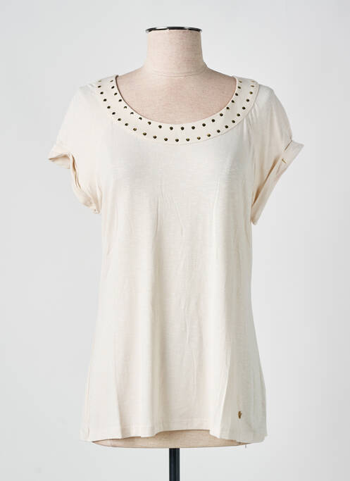 T-shirt stretch manches courtes beige VOODOO femme