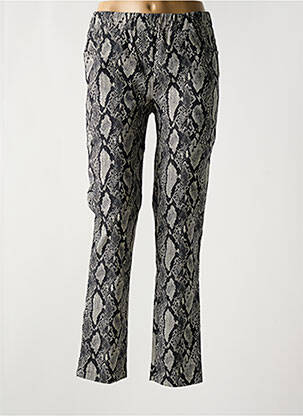 Pantalon slim taille élastique noir ELEONORA AMADEI femme