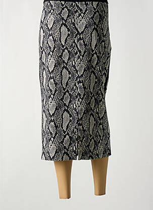 Jupe mi-longue stretch noir ELEONORA AMADEI femme