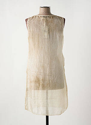 Top col v sans manche beige ELEONORA AMADEI femme