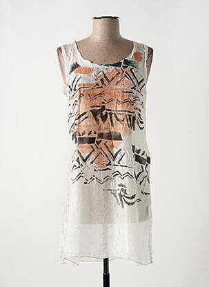 Top sans manche sans manche blanc ELEONORA AMADEI femme