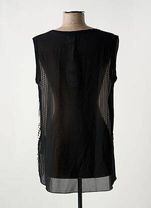 Blouse tissage popeline sans manche noir ELEONORA AMADEI femme