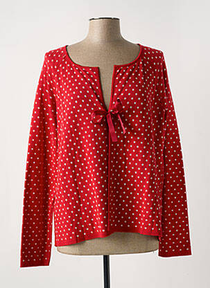 Gilet manches longues col rond rouge LE PETIT BAIGNEUR femme