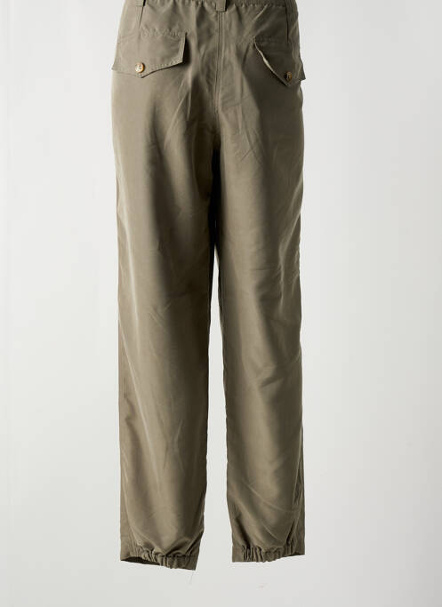 Pantalon droit tissage popeline taille normale vert ELEONORA AMADEI femme