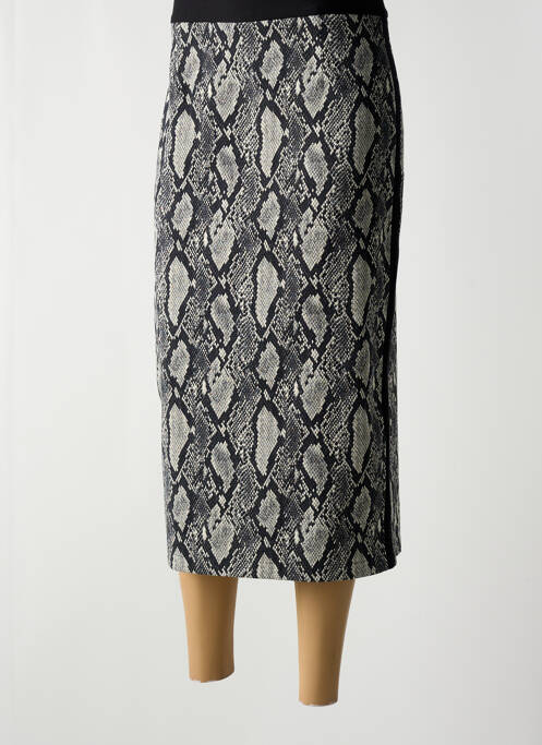 Jupe mi-longue coupe droite noir ELEONORA AMADEI femme