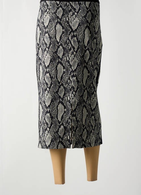 Jupe mi-longue coupe droite noir ELEONORA AMADEI femme