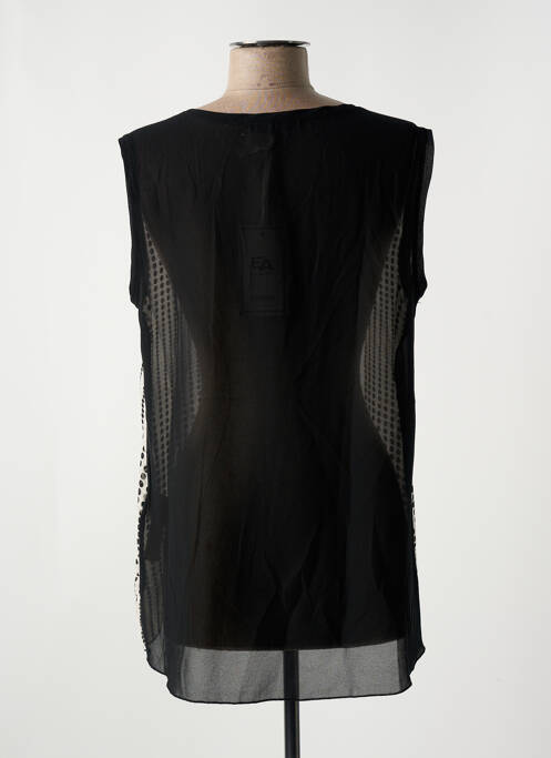 Blouse tissage popeline sans manche noir ELEONORA AMADEI femme