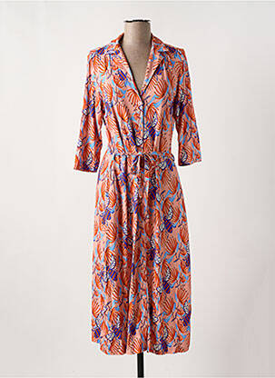 Robe longue imprimé fleurs manches 3/4 rose BAKERY LADIES femme