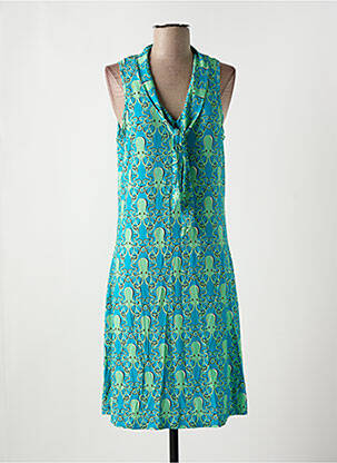 Robe mi-longue imprimé fantaisie sans manche bleu BAKERY LADIES femme