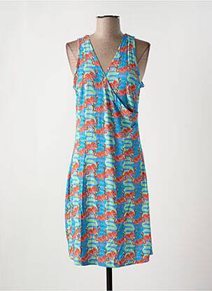Robe mi-longue imprimé fantaisie sans manche bleu BAKERY LADIES femme