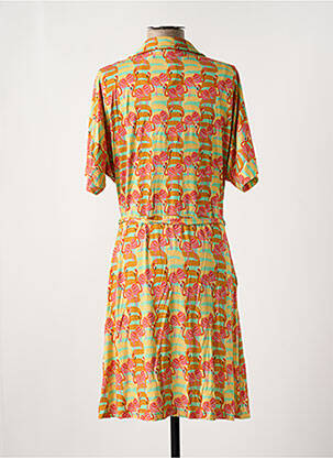 Robe mi-longue imprimé fantaisie manches courtes orange BAKERY LADIES femme