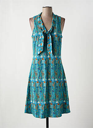 Robe mi-longue imprimé fantaisie sans manche bleu BAKERY LADIES femme