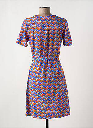 Robe mi-longue imprimé fantaisie manches courtes bleu BAKERY LADIES femme